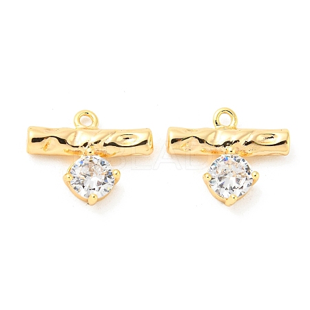 Brass Micro Pave Cubic Zirconia Charms KK-Q809-13G-1