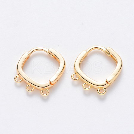 Brass Huggie Hoop Earring Findings KK-T049-14G-NF-1