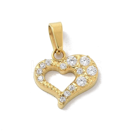 Ion Plating(IP) 304 Stainless Steel Micro Pave Cubic Zirconia Pendants STAS-Z107-04G-08-1