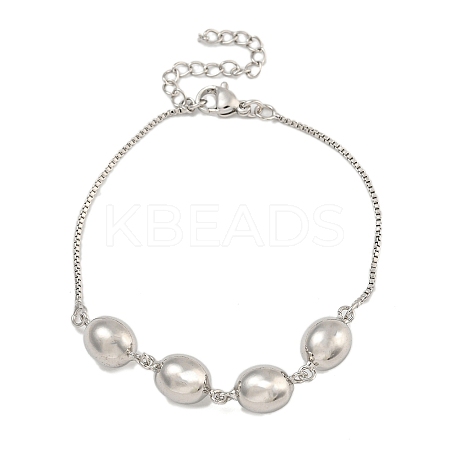 Rack Plating Egg Brass Link Bracelets for Women BJEW-B106-18P-1
