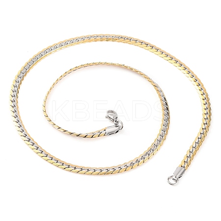 304 Stainless Steel Twist Chain Necklaces for Women NJEW-G140-08B-GP-1
