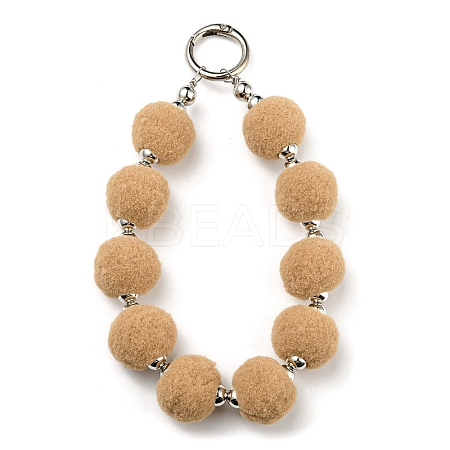 Phone Lanyard Universal Plush Ball Wrist Lanyard HJEW-Q011-01A-P-1