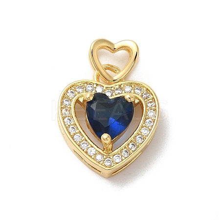 Rack Plating Brass Cubic Zirconia Pendants KK-Z056-14G-01-1