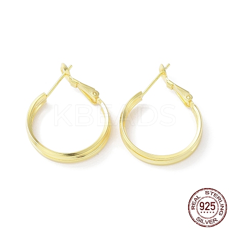 925 Sterling Silver Hoop Earrings EJEW-K258-13G-1