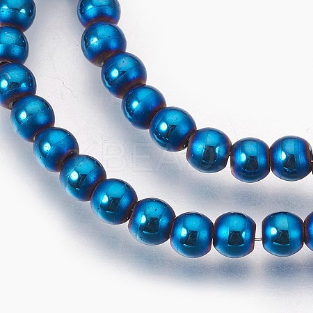 Electroplate Non-Magnetic Synthetic Hematite Beads Strands G-F585-C07-4mm-1