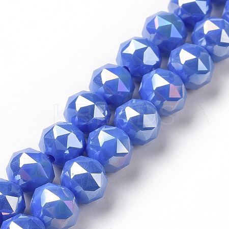 Electroplate Opaque Glass Beads Strands EGLA-H101-01D-1