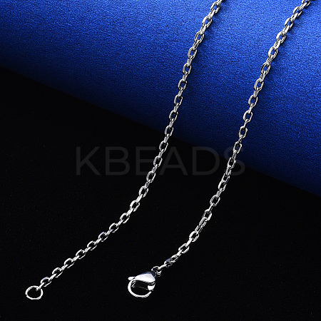 Non-Tarnish 304 Stainless Steel Cable Chain Necklace NJEW-S420-008A-P-1