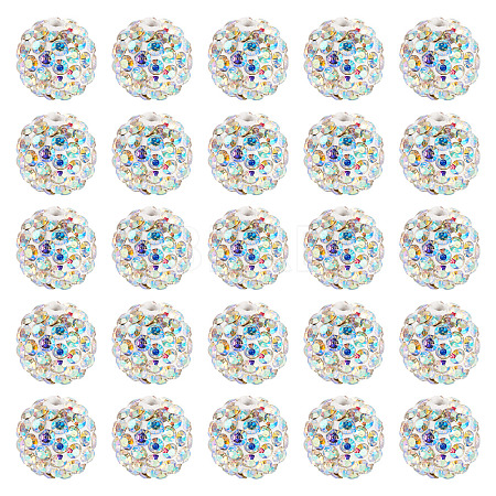 30Pcs Pave Disco Ball Beads RB-TA0001-26C-1