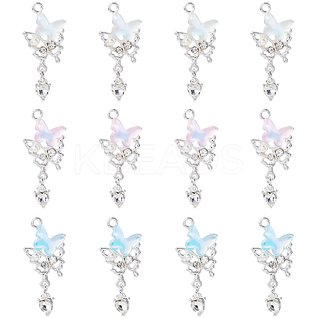 12Pcs 3 Colors Silver Tone Alloy Pendants FIND-HS0002-05-1