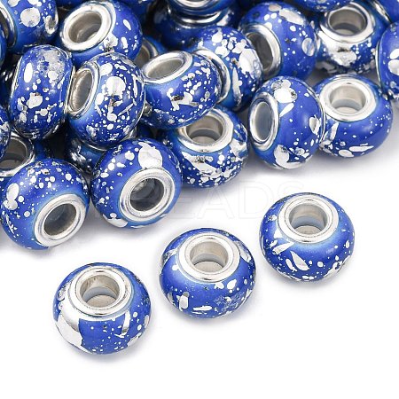 Opaque Resin Rondelle European Beads RESI-Z046-03D-1