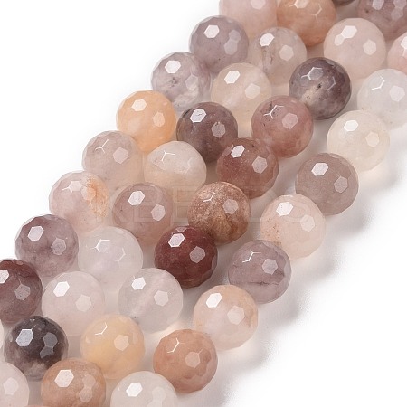 Natural Violet Strawberry Quartz Beads Strands G-E571-02B-1