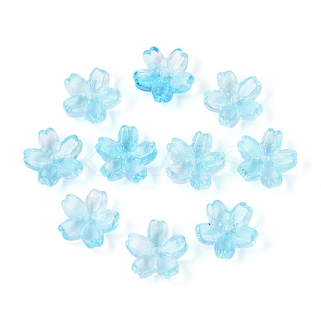 Baking Paint Transparent Glass Bead Caps DGLA-N014-06A-03-1