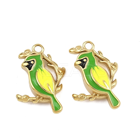 304 Stainless Steel Enamel Pendants STAS-P415-07G-01-1