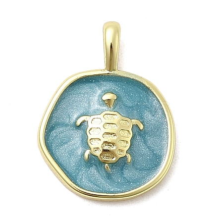 Brass Enamel Pendants KK-P338-15G-03-1
