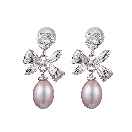 Natural Pearl Ear Studs EJEW-P286-50P-1