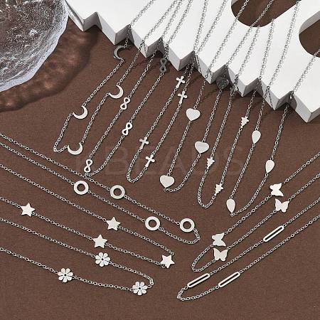 304 Stainless Steel Link Chain Necklaces for Women Men NJEW-K292-01P-1