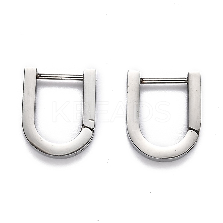 Tarnish Resistant 304 Stainless Steel Huggie Hoop Earrings STAS-J033-12B-P-1