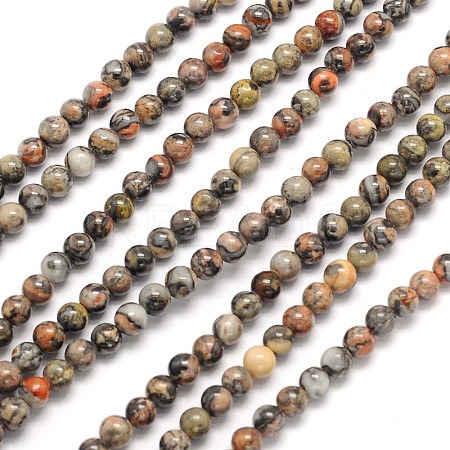 Natural Silver Crazy Lace Agate Round Beads Strands X-G-N0166-34-4mm-1