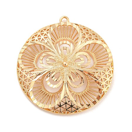 Rack Plating Brass Hollow Pendants KK-P244-08KCG-1