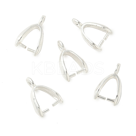 Rack Plating Brass Ice Pick Pinch Bails KK-Z030-05D-S-1