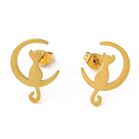 304 Stainless Steel Stud Earrings for Women EJEW-F320-03G-1