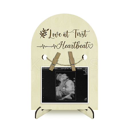 Arch Shape Wood Announcement Picture Frame Stand DJEW-WH0070-004-1
