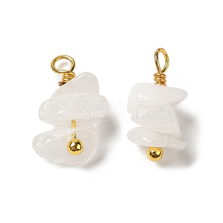 Natural White Jade Pendants KK-P242-31G-03-1