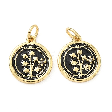 Brass Micro Pave Cubic Zirconia Pendants KK-S338-10G-1