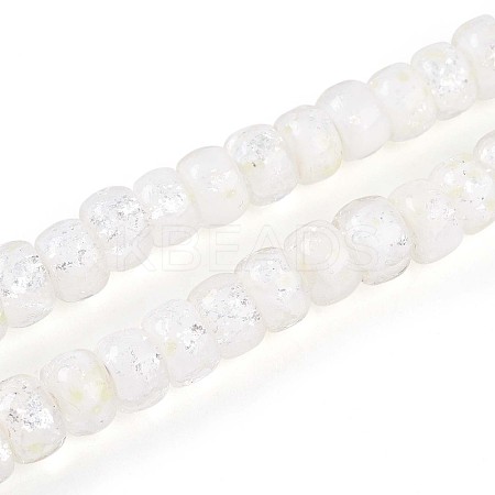 Luminous Handmade Silver Foil Glass Beads Strands FOIL-N029-02B-01-1
