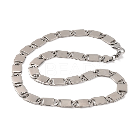 201 Stainless Steel Oval Mariner Link Chain Necklace NJEW-F222-37P-05-1