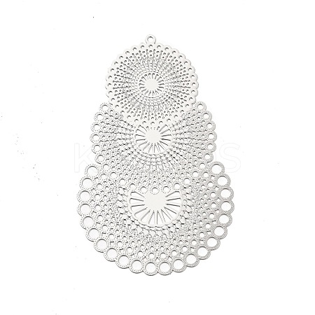 Rack Plating Brass Filigree Big Pendants KKC-K001-07P-1