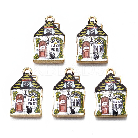 Rack Plating Alloy Enamel Pendants ENAM-T011-159C-1