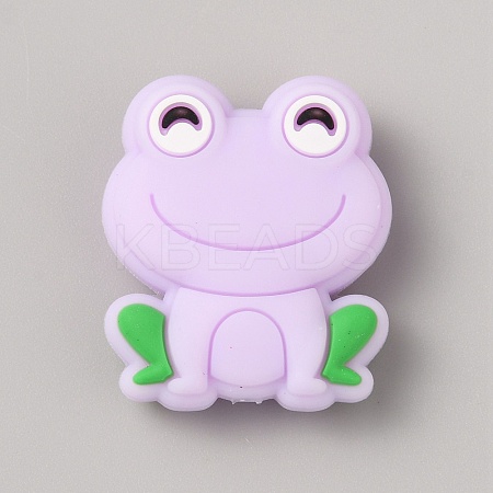 Frog Food Grade Eco-Friendly Silicone Focal Beads LS-SIL-WH0006-29J-1