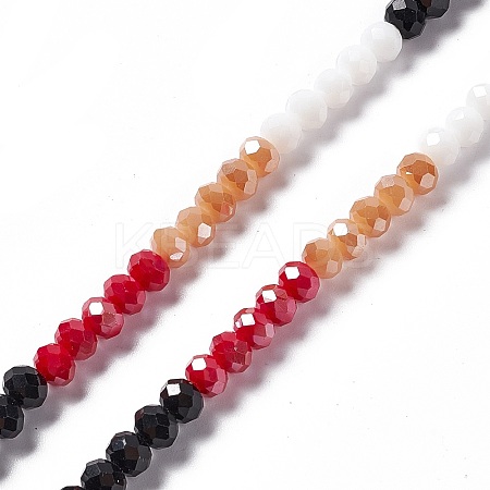 Imitation Jade Opaque Solid Color Glass Beads Strands GLAA-L044-A02-1