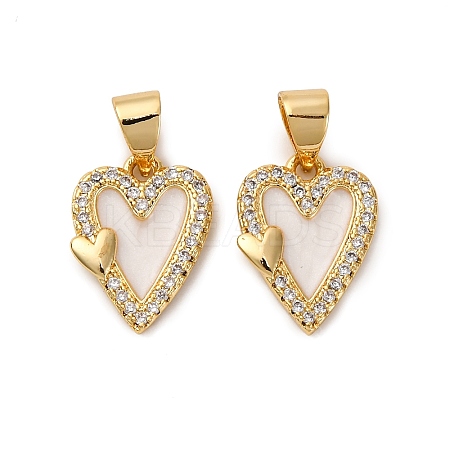Brass Micro Pave Cubic Zirconia Pendants KK-D390-25G-02-1