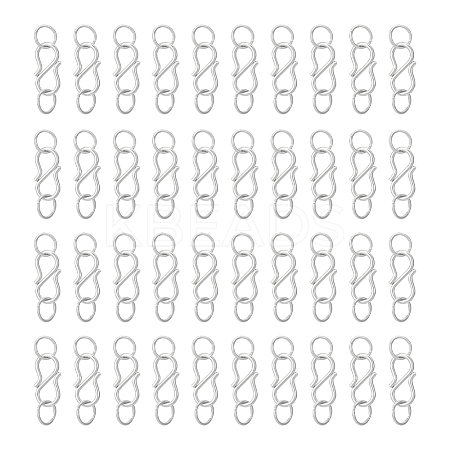 50Pcs 304 Stainless Steel S-Hook Clasps FIND-UN00008-1