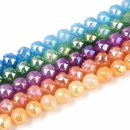 Anti-Tarnish Electroplate Glass Beads Strands GLAA-N064-6mm-M-1