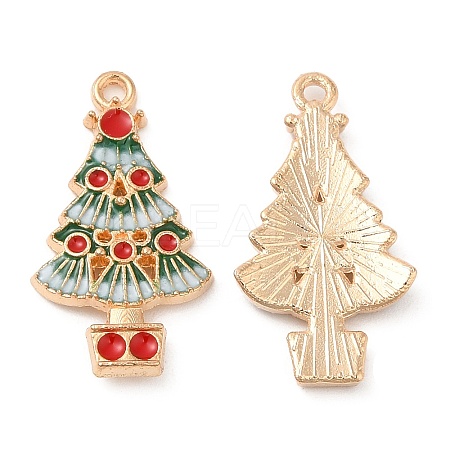 Light Gold Tone Alloy Enamel Pendants ENAM-M059-02KCG-1