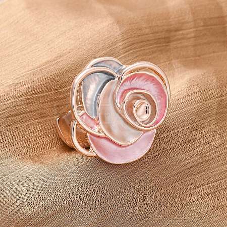 Zinc Alloy & Enamel Finger Rings for Women RJEW-M101-01E-G-1