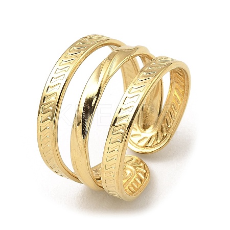 304 Stainless Steel Open Cuff Rings RJEW-Z018-23G-1