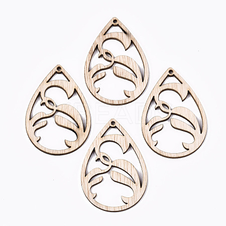 Unfinished Hollow Wood Big Pendants WOOD-N006-110-1