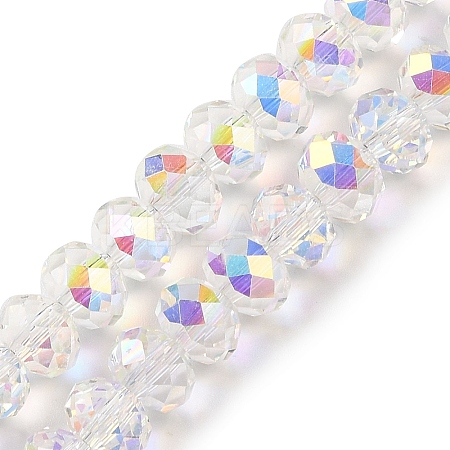 AB Color Plated Transparent Electroplate Beads Strands EGLA-H104-06I-1