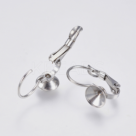Tarnish Resistant 304 Stainless Steel Leverback Earring Settings LS-STAS-F139-051P-6mm-1