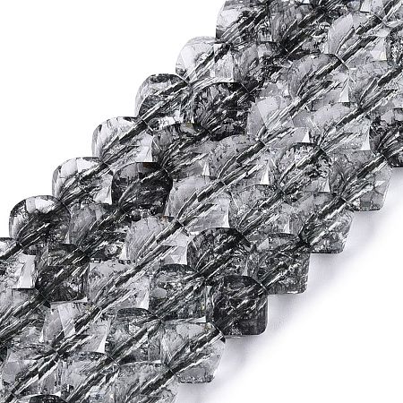 Crackle Transparent Glass Beads Strands GLAA-N068-02A-01-1