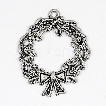 Christmas Wreath Alloy Pendants LS-TIBEP-GC130-AS-RS-1