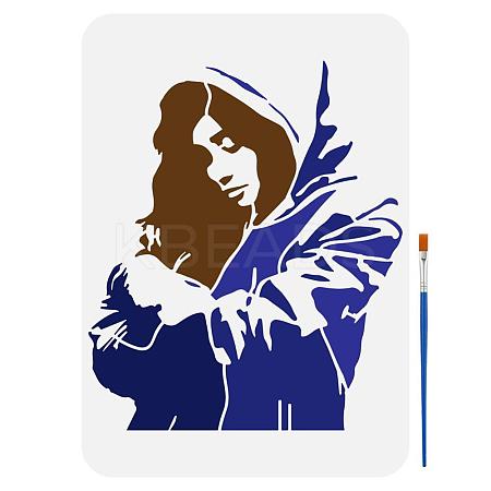 1Pc PET Hollow Out Drawing Painting Stencils DIY-FG0005-25A-1