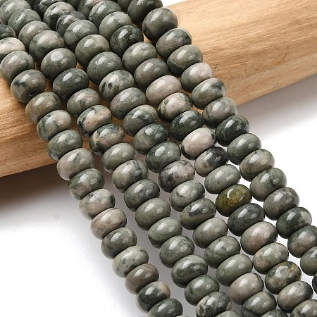 Natural Green Wood Lace Stone Wooden Jasper Beads Strands G-A280-A29-01-1