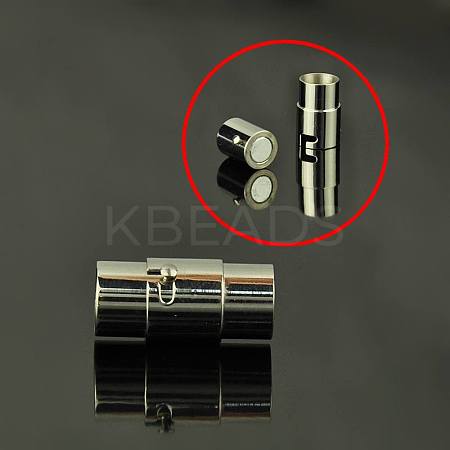 Stainless Steel Locking Tube Magnetic Clasps STAS-C010-1-1