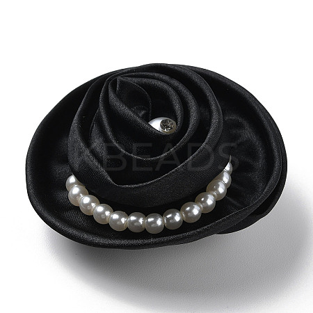 Flower Cloth with Plastic Pearl Brooch Pin LS-JEWB-K013-01P-01-1