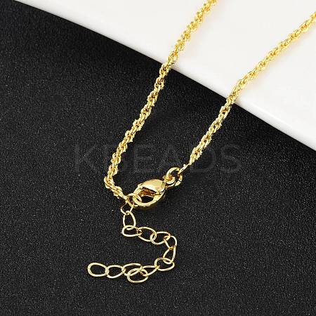 Brass Rope Chains Necklace for Women NJEW-P265-16G-1